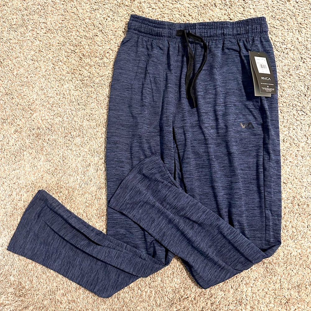 RVCA sports line pants NWT blue/black super soft